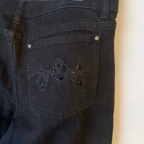 WHBM black sleek boot cut mid rise jeans. Size 10 - Picture 3 of 9